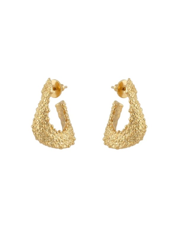 Grandes boucles d'oreilles dorées incurvées 2