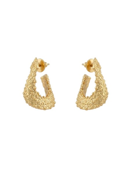 Grandes boucles d'oreilles dorées incurvées