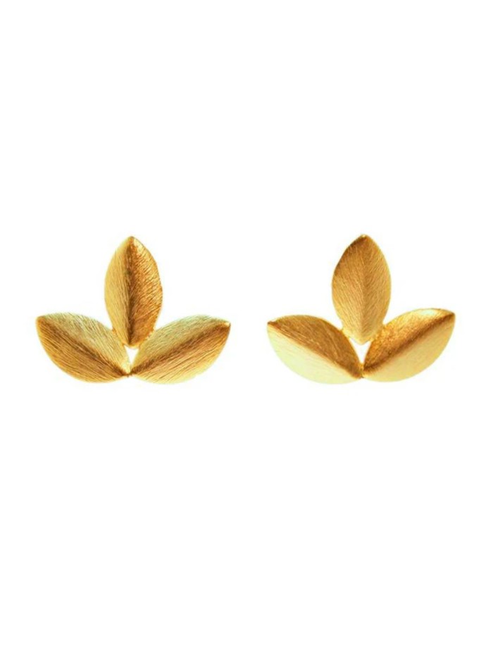 Gold Leaf-Shaped Earrings
