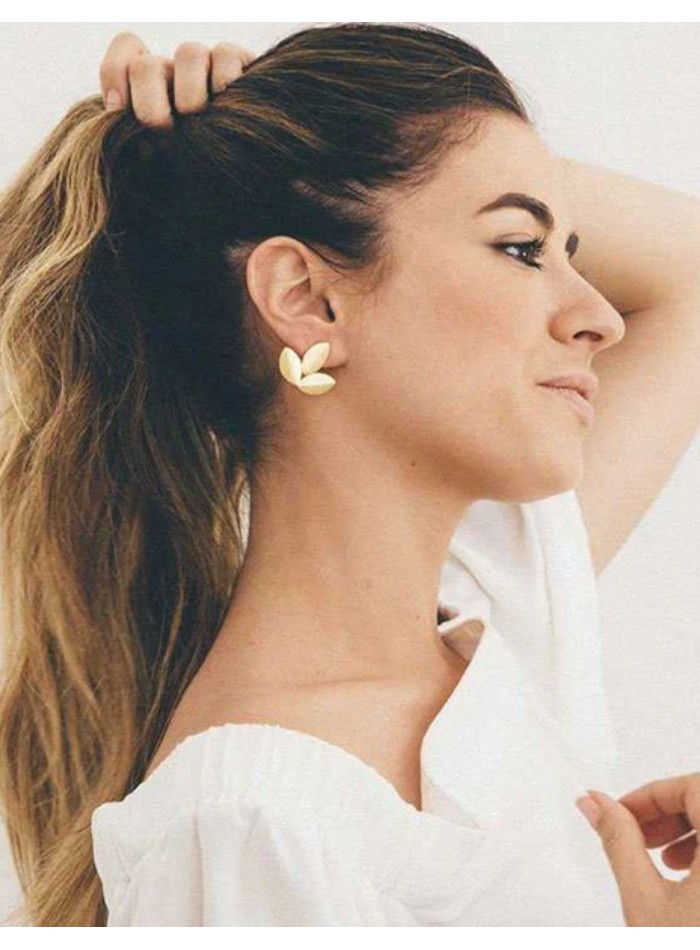 Boucles d'oreilles en forme de feuilles,...