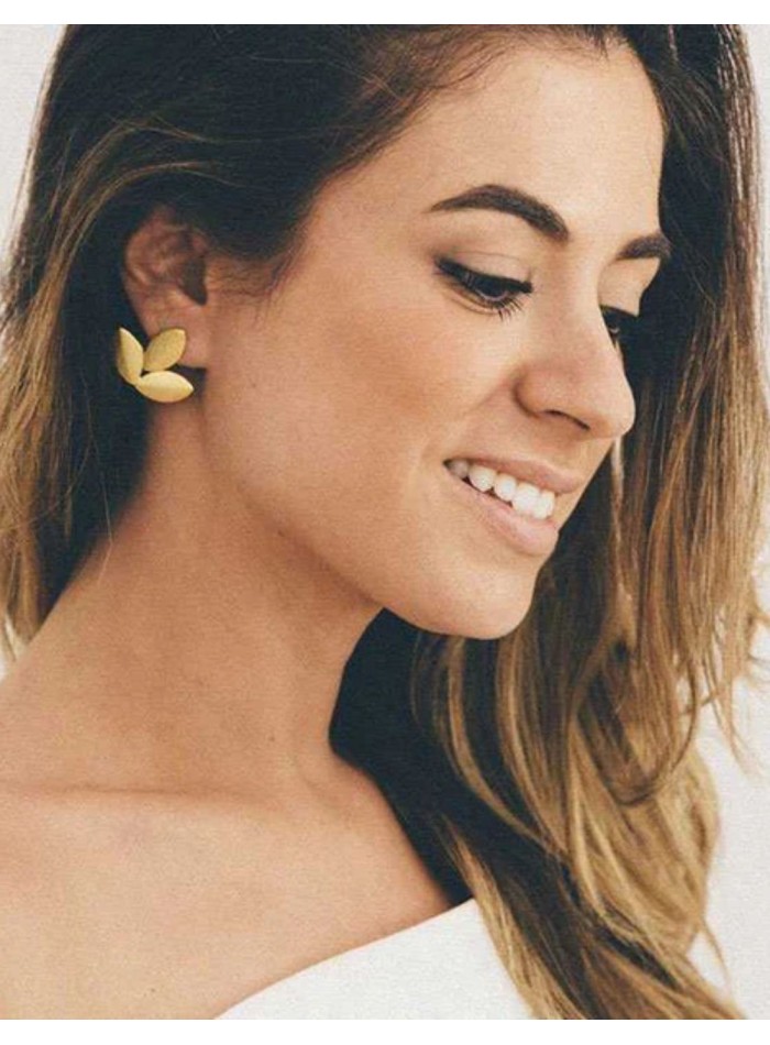 Boucles d'oreilles en forme de feuilles,...