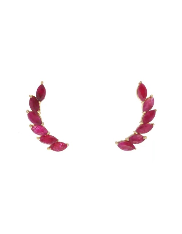 Pendientes estilo trepador con piedras de color