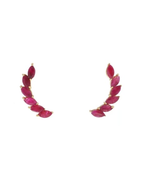 Pendientes estilo trepador con piedras de color