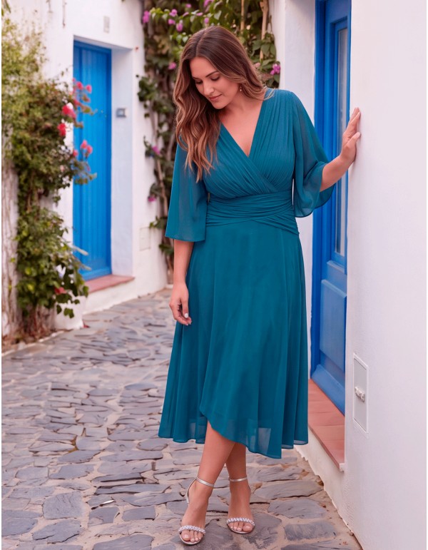 Vestido midi de invitada talla grande