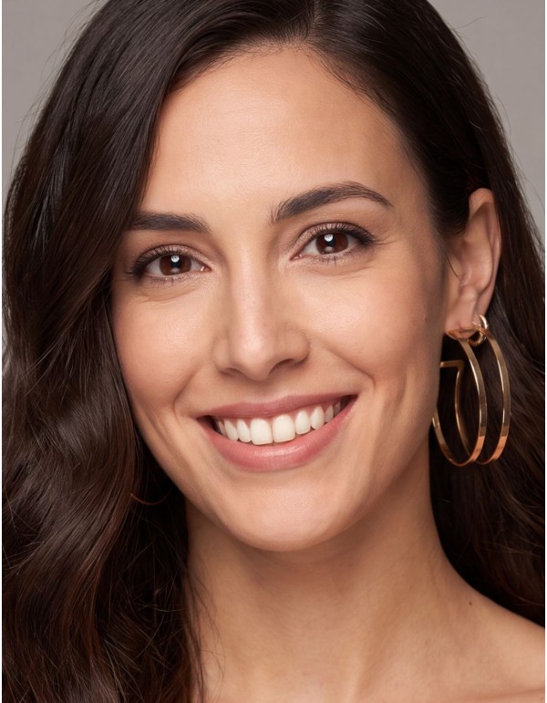 Large double-hoop gold earrings 2