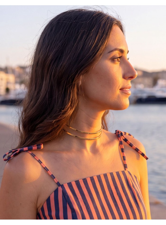 Choker dorado doble rígido