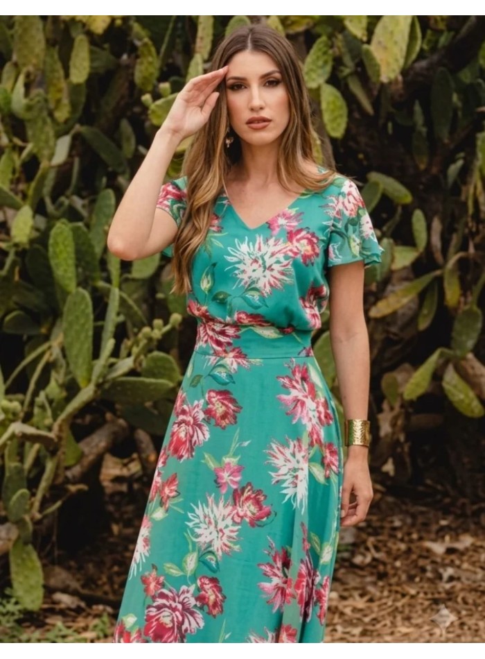 Blouse à manches courtes avec encolure en V,...