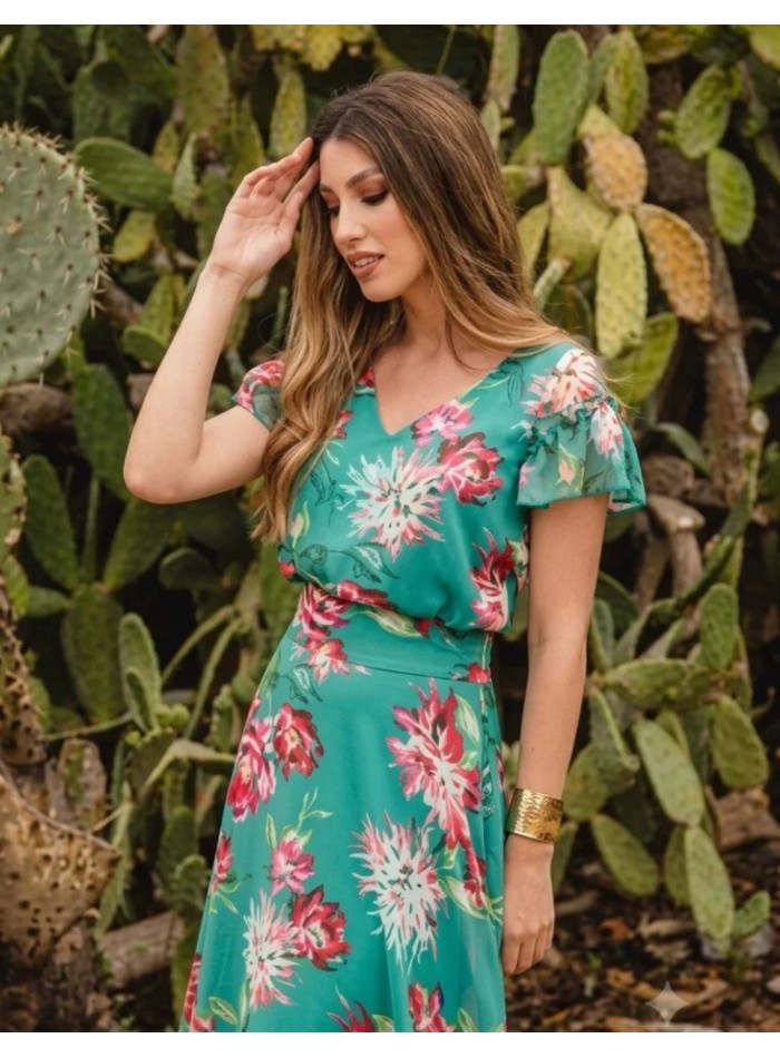 Blouse à manches courtes avec encolure en V,...