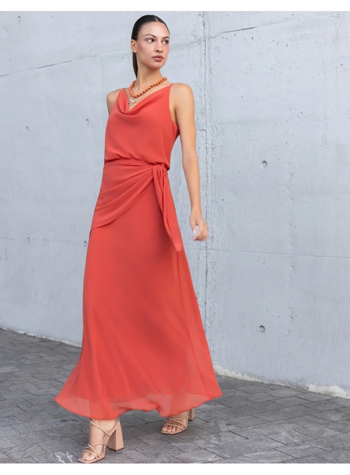 Midi-length caldera dress with a draped...
