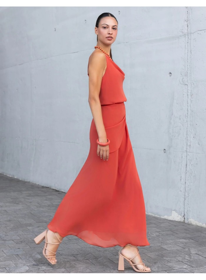 Midi-length caldera dress with a draped...