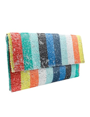 Multicolor clutch bag with sequins