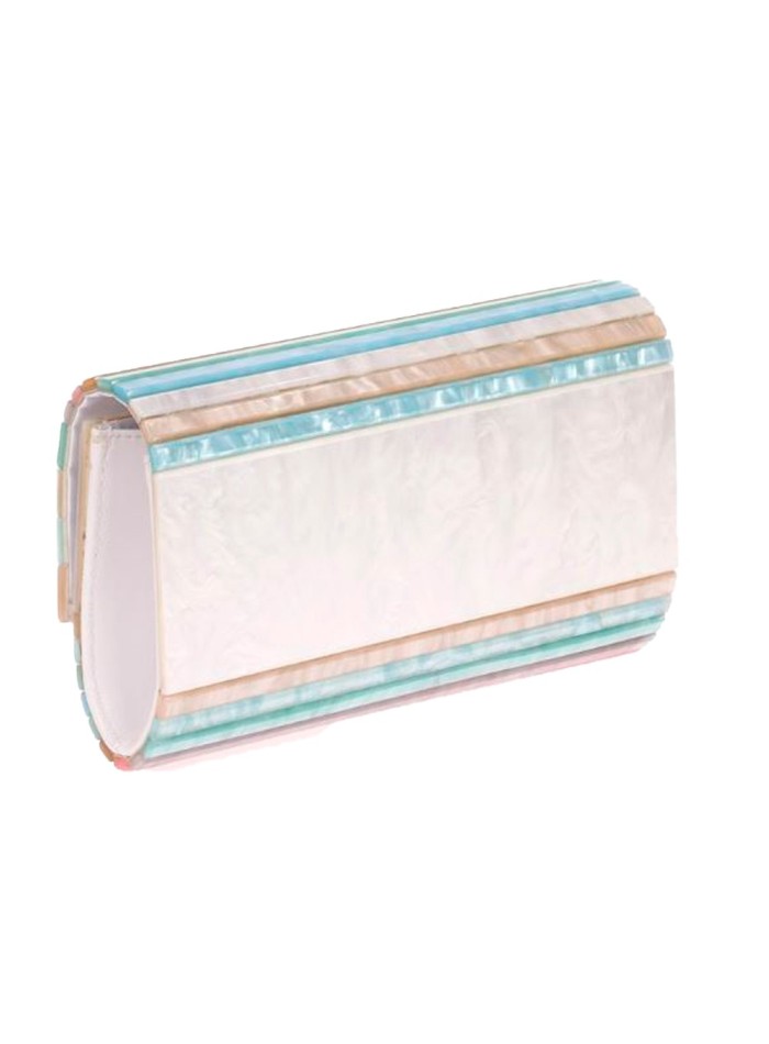 Pastel multicolor clutch bag - Pearly
