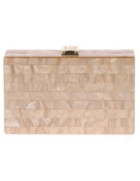 Pearly pastel clutch bag - goldy