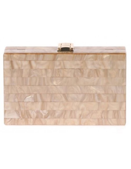 Bolso de fiesta nacarado rectangular  dorado Bolso de fiesta nacarado rectangular  dorado
