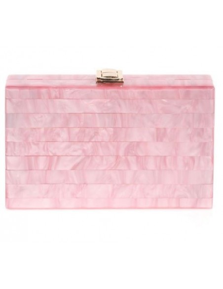 Bolso de fiesta nacarado rectangular rosa Bolso de fiesta nacarado rectangular rosa