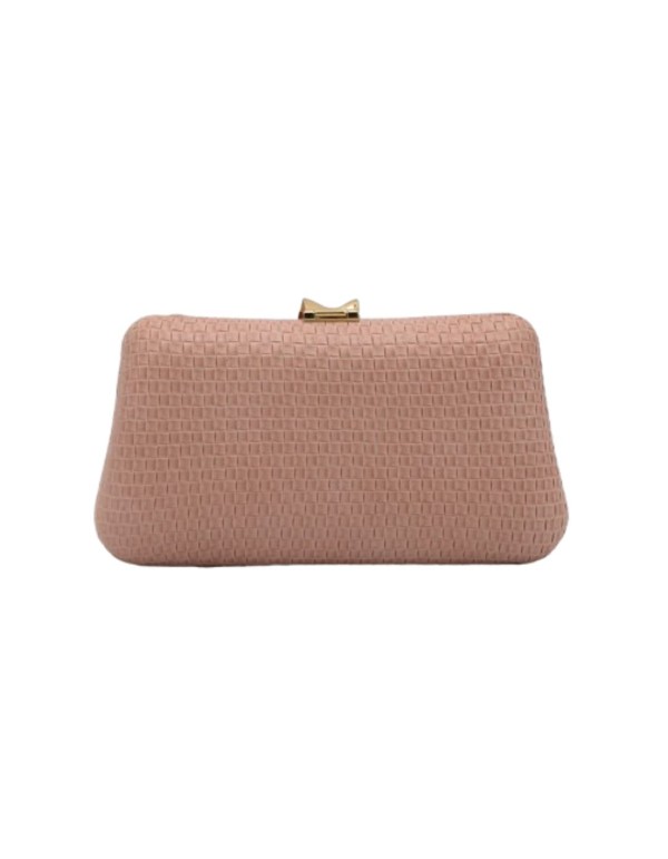 Bolso para invitada con tejido rugoso y cierre dorado para boda 2