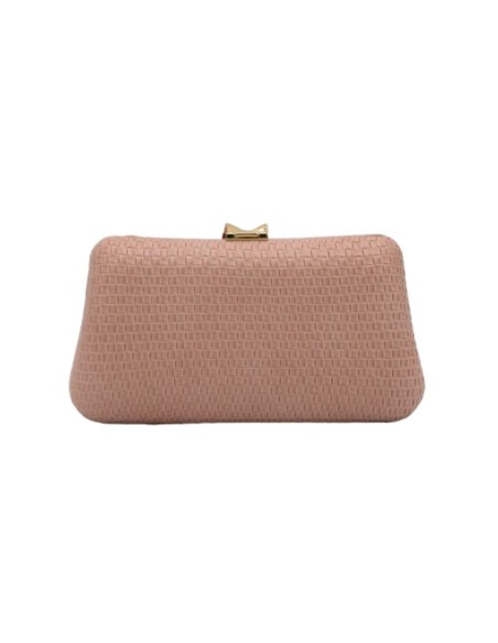 Guest clutch with textured fabric and a gold clasp