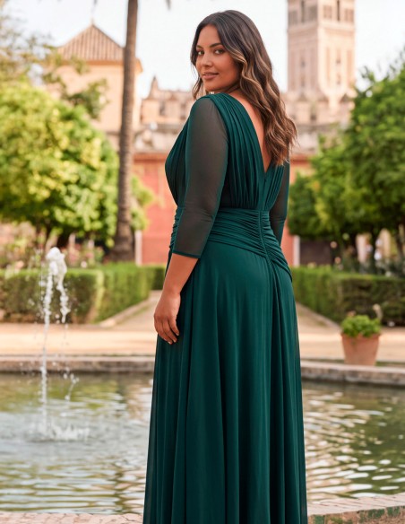VESTIDO verde botella aporta además un carácter elegante y atemporal
