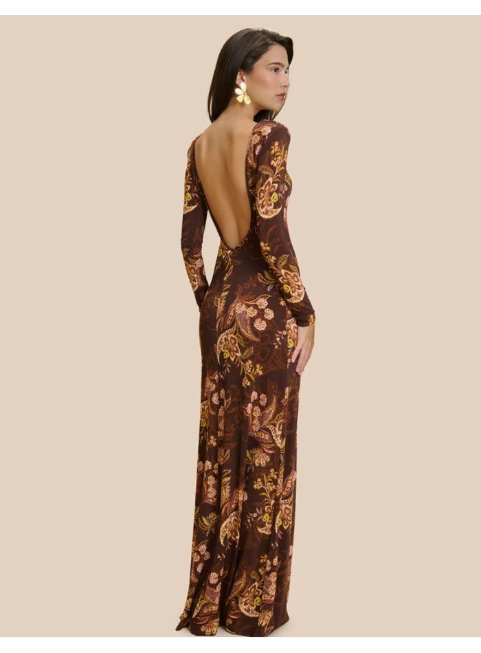 Robe longue à la coupe droite et à l'imprimé...