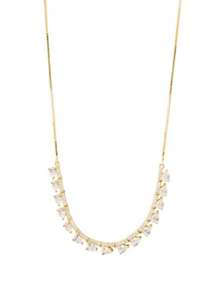 Pendentif doré orné de petits détails en zircone blanche