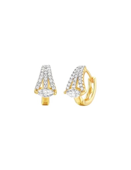 Petites boucles d'oreilles dorées ornées de zircons blancs