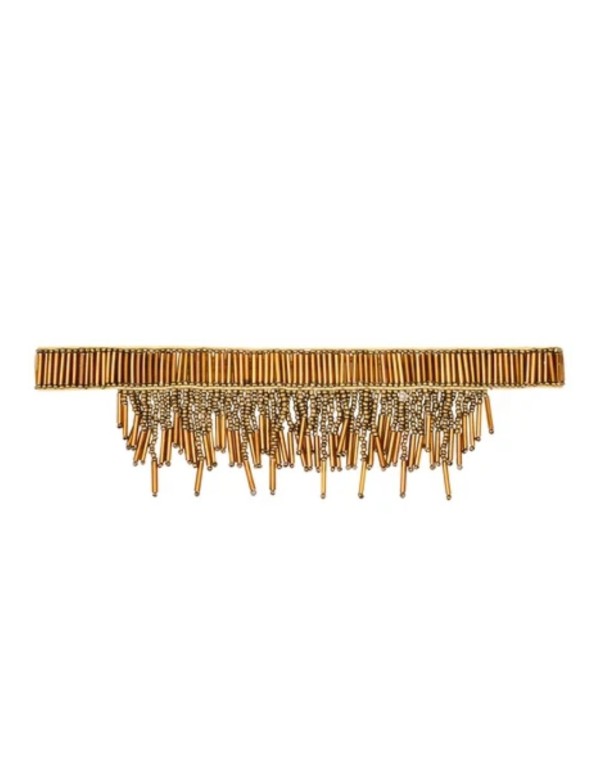 Choker de hilo metalizado y resinas de color dorado con nudo corredizo 2