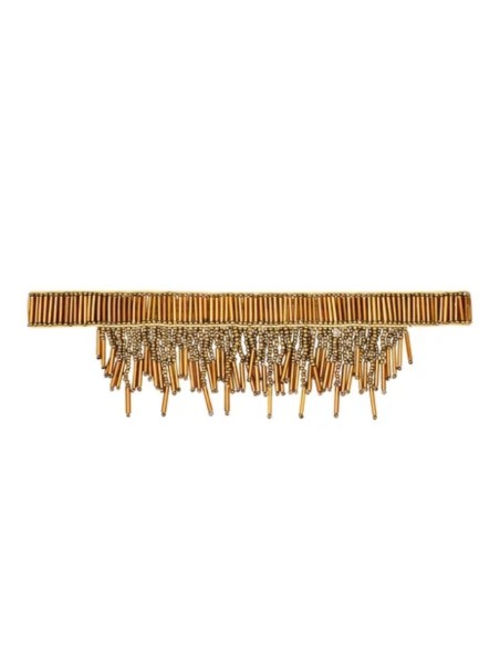 Choker de hilo metalizado y resinas de color dorado