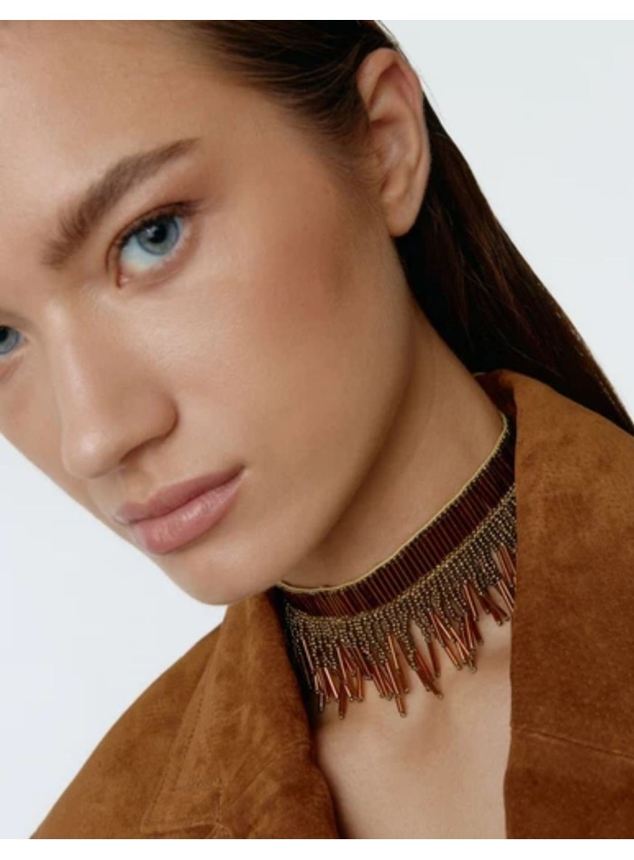 Choker de hilo metalizado dorado
