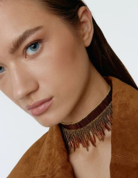 Choker de hilo metalizado dorado