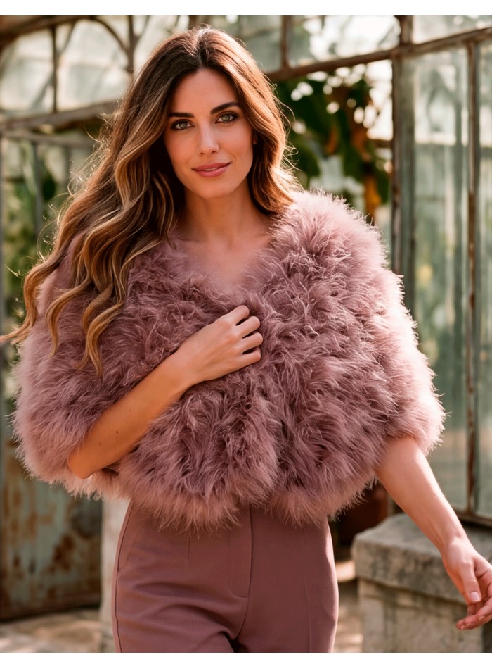 dark blush pink feather stole