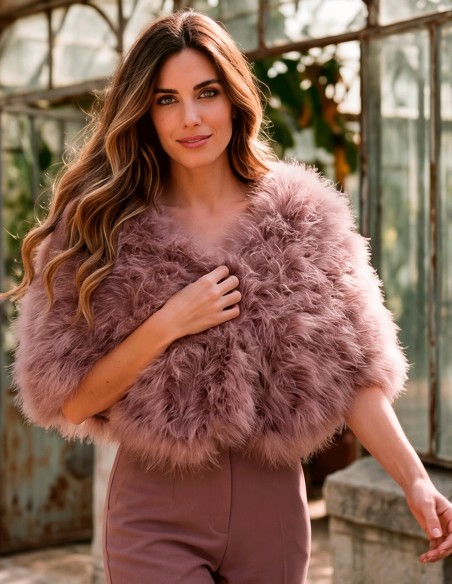 dark blush pink feather stole