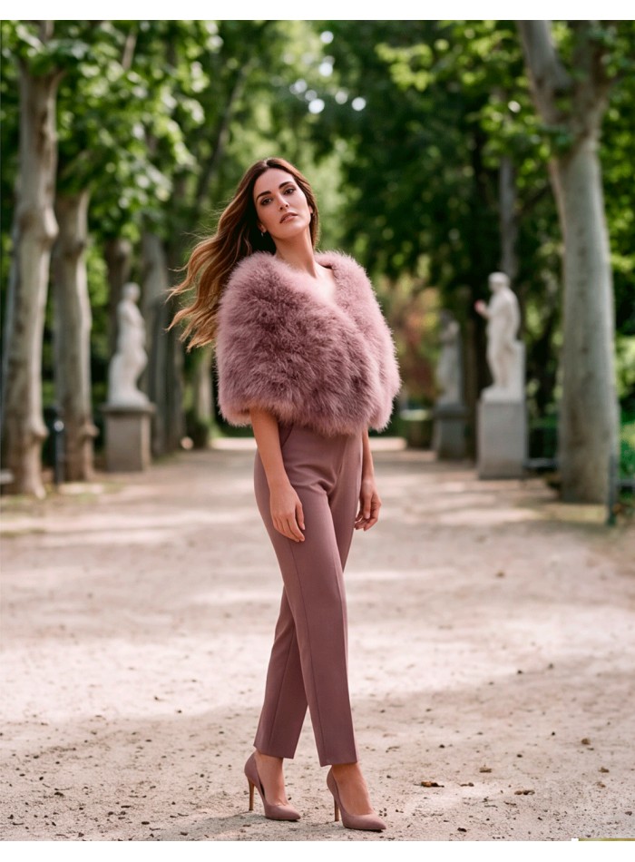 dark powder pink, hand-dyed feather stole