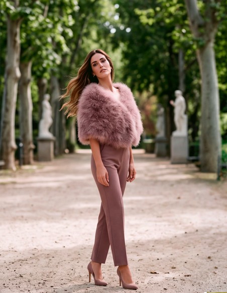 dark powder pink, hand-dyed feather stole