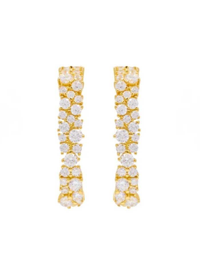 Ear cuff dorado con piedras circonitas blancas