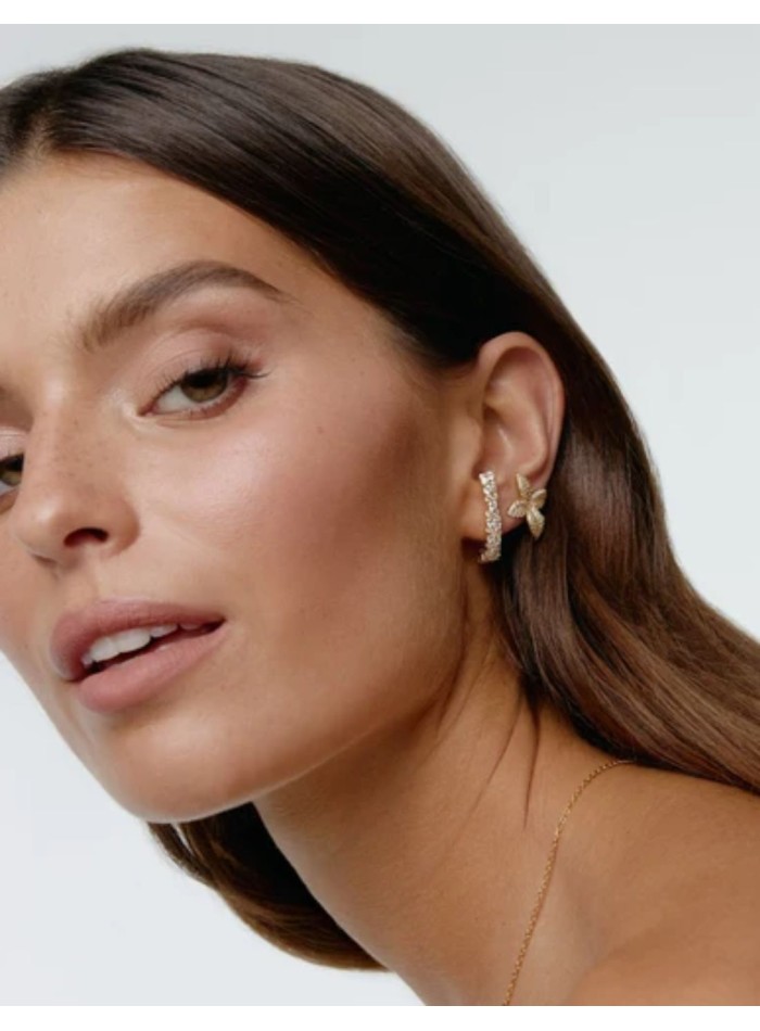 Ear cuff dorado con circonitas