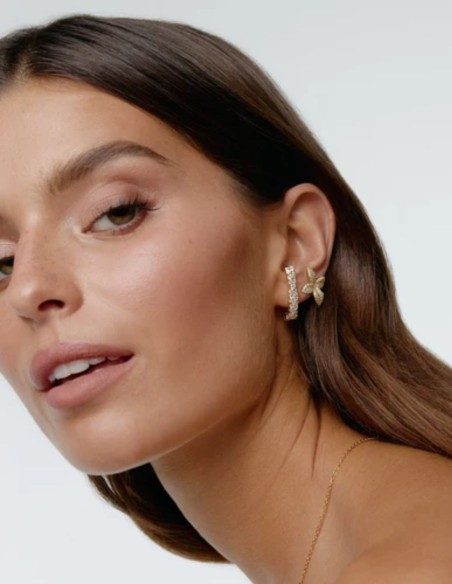 Ear cuff dorado con circonitas