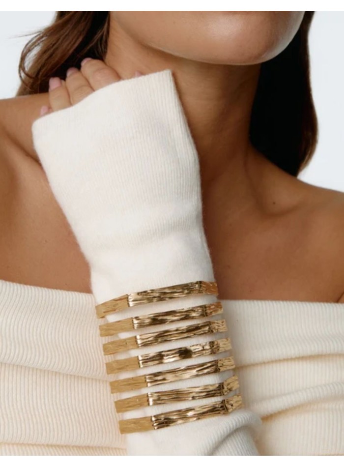 Brazalete de acero dorado