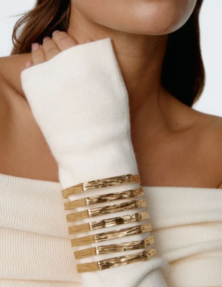 Brazalete de acero dorado
