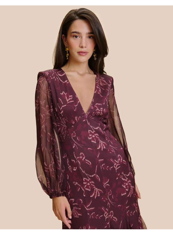 Vestido de fiesta largo estampado con flores para eventos