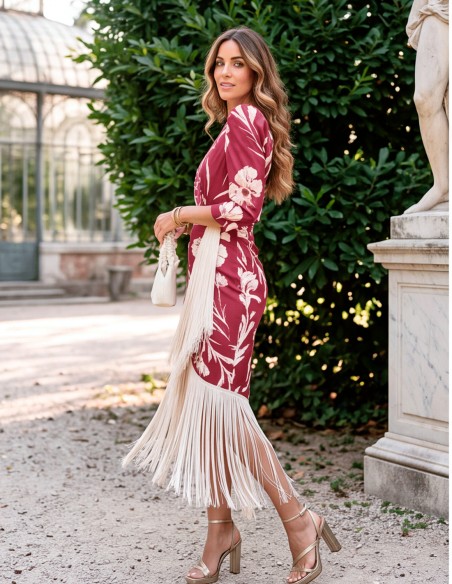 Robe midi grenat