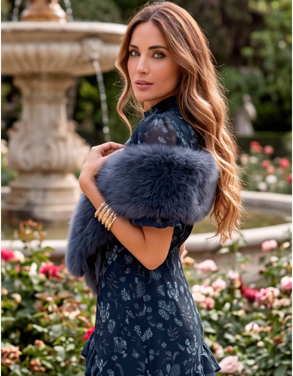 robe midi bleue à imprimé floral 2
