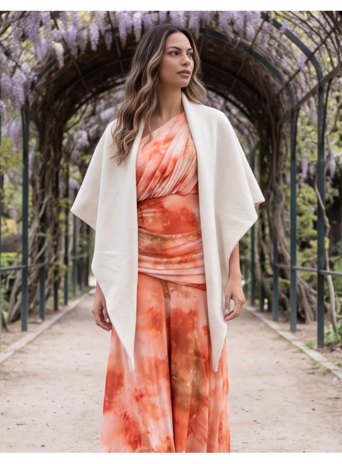 Poncho color blanco