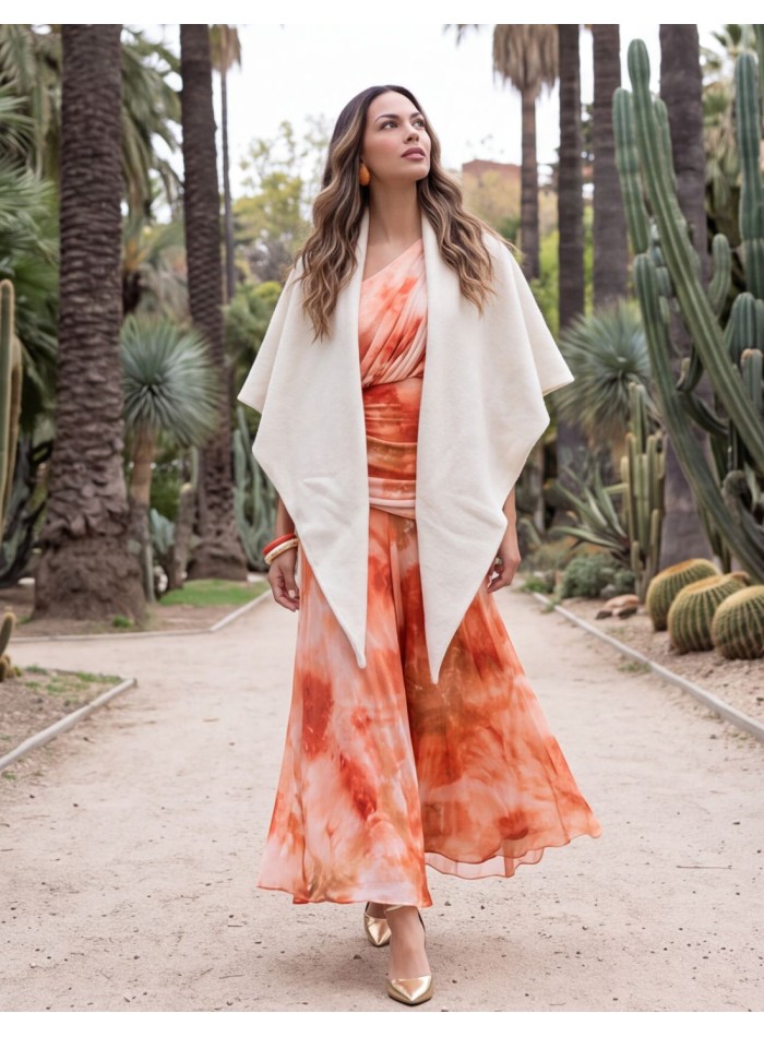 Poncho color blanco