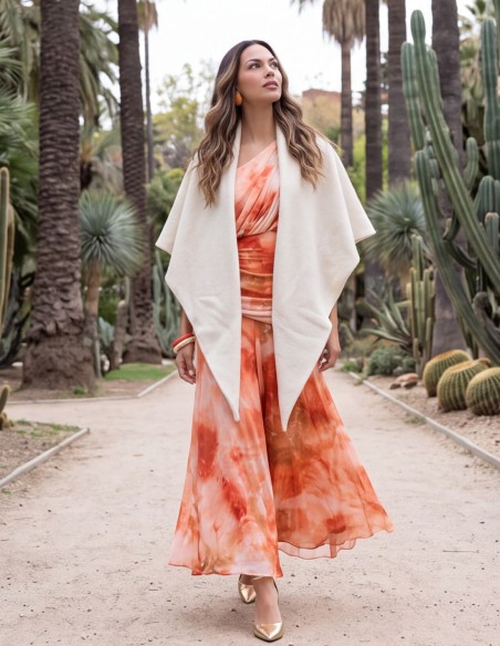 Poncho color blanco