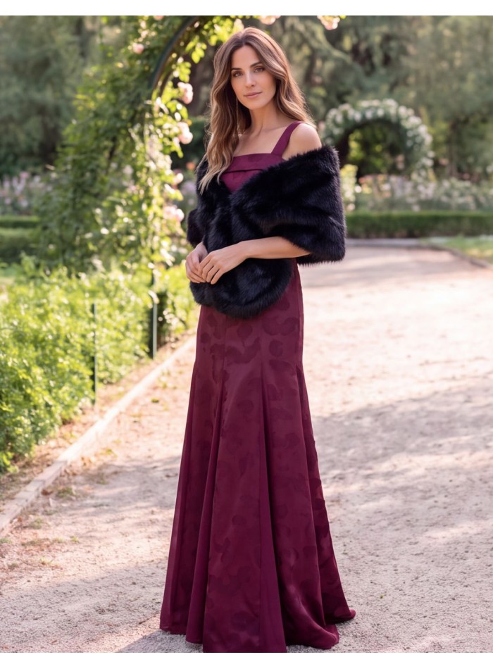 Black vegan fur stole