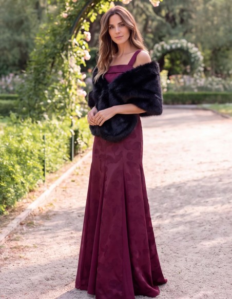 Black vegan fur stole