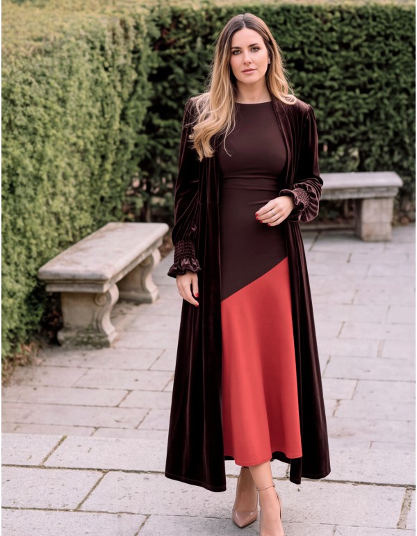 manteau en velours marron