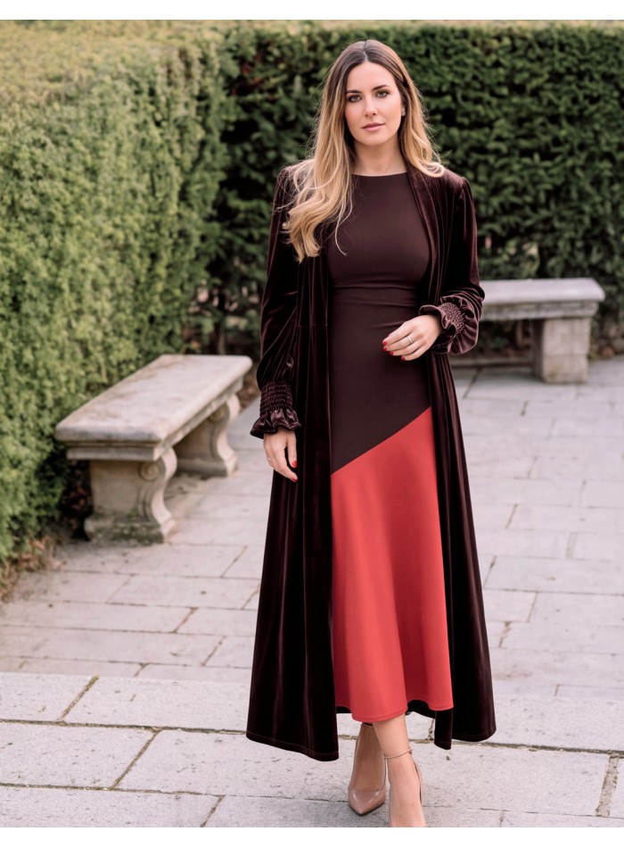 manteau en velours marron
