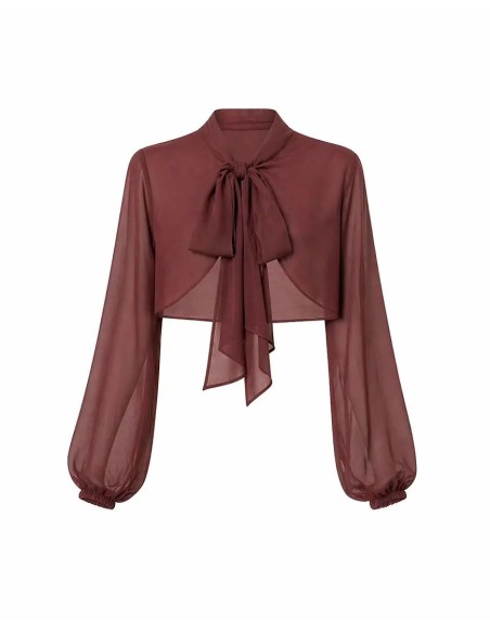 Cape en mousseline style veste avec nouage