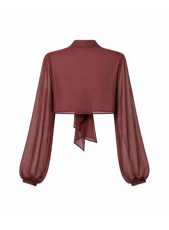 Jacket-style gauze cape with a drawstring